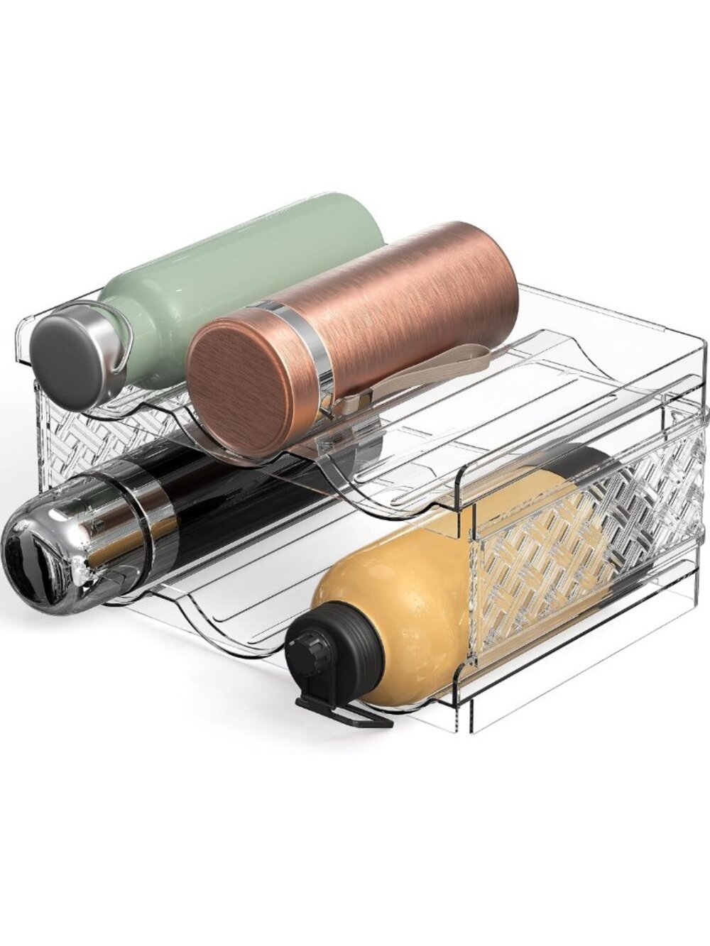 2-Tier Stackable Water Bottle & Tumbler Storage Organizer for Home & Office